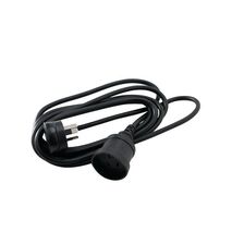 HPM Entertainment 10A 3 Core 1.0mm² Extension Lead 2m Black