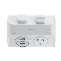 AQUA Life 10A Weatherproof Surface Mount Single Powerpoint with USB Type A and C Limestone Grey