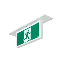 Securit Axiom LED Recessed 4W Emergency Exit Sign - Double Sided Running Man STRAIGHT