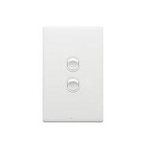 Excel Life 16AX 2 Way Single Pole Double Throw Vertical Rocker Switch 2 Gang Matt White
