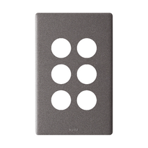 Excel Life EM Series Grid & Plate 6 Gang Urban Grey