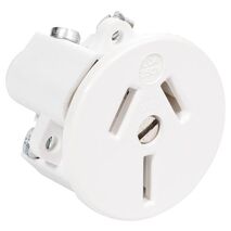 HPM 20A Flush 2.5mm Panel Mounting Plug Base White
