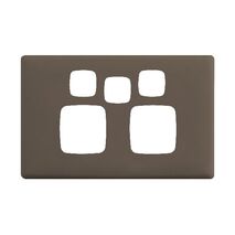 Linea - Powerpoint coverplate 2 gang with extra hole wet elephant
