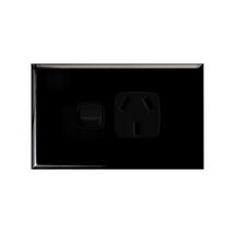 EXCEL - Single powerpoint with internal safety shutters horizontal -  High Gloss Black