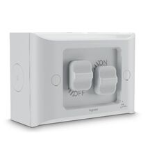AQUA Life 16A IP66 Weatherproof Surface Mount 2 Gang Switch Limestone Grey