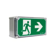 Weatherproof 24m LED Exit sign - single sided running man right with NiMh battery - DALI