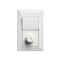 Como - Vertical fan controller 2 gang with 10A switch 3 speed 100VA white