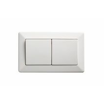 Como - Horizontal Single Pole Double Throw - rocker Switch 2 gang 10A 240V a.c. white