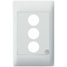 Excel Life - Medical - Common plate - Grid & plate - antimicrobial & chemical resistant 3 gang white