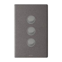 Excel Life 16AX 2 Way Single Pole Double Throw Vertical Rocker Switch 3 Gang Urban Grey