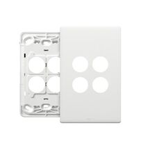 Excel Life EM Series Grid & Plate 4 Gang Matt White