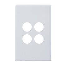 Excel Life EM Series Grid & Plate 4 Gang Gloss White