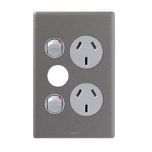 Excel Life 10A Vertical Double Powerpoint with Extra Function Hole Urban Grey