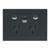 HPM VIVO 10A Double Powerpoint with USB 4.8A Type A+C Dark Grey