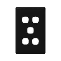 Linea - Grid & plate only 5 gang black