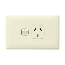 Linea Horizontal single powerpoint 1 gang 10A 240V a.c. cream