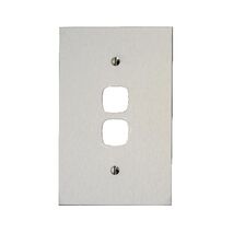 Architectural metal - Grid & stainless steel plate 2 gang white