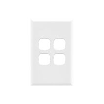 EXCEL - 4 Gang Switch Coverplate Only - White