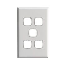 Excel - Grid & plate For 770 series mechanisms - 5 gang white