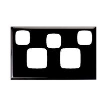 Excel - Double powerpoint coverplate 2 gang with extra switch gloss black