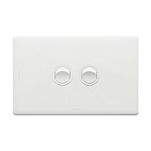 Excel Life Single Pole Double Throw Horizontal Rocker Switch 2 Gang Matt White