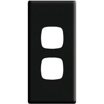 Linea - Architrave coverplate 2 gang black