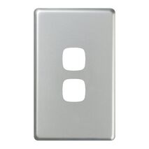 EXCEL - 2 Gang Switch Coverplate Only - Matt Silver
