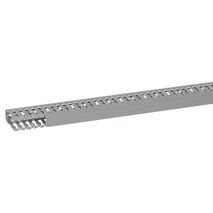 Transcab - Cable grey duct with cover - 2 metre length 25x80mm 2m 12.5mm finger DIN pitch with cover grey