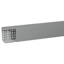 Transcab - Cable grey duct with cover - 2 metre length 150x100mm 2m 12.5mm finger DIN pitch with cover grey