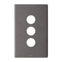Excel Life EM Series Grid & Plate 3 Gang Urban Grey