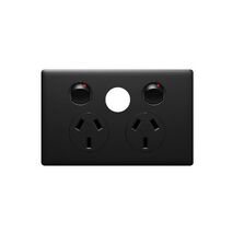 Excel Life 10A Horizontal Double Powerpoint with Extra Function Hole Matt Black