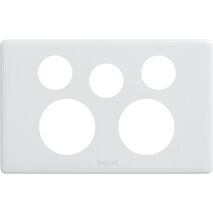Excel Life Horizontal Double Powerpoint Coverplate with Extra Function Hole Gloss White