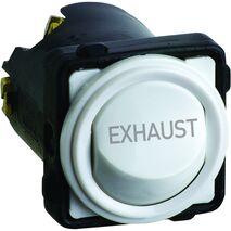 Excel Life - Engraved rocker switch mechanism 2 way 16AX 240V a.c. EXHAUST engraved white