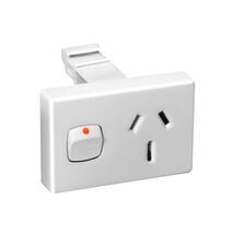 HPM Standard 15A Din Mount Single Power Point White