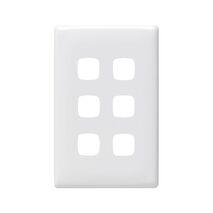 Linea - Grid & plate only 6 gang white