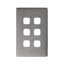 Linea - Coverplate 6 gang gun metal