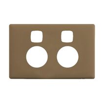 Linea Powerpoint coverplate 2 gang with extra safety ninja khaki
