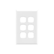 Excel - Switch coverplate 6 gang white