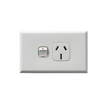 Excel - Horizontal single powerpoint 1 gang 25A 240V a.c. white