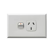 Excel - Powerpoint 1 gang 10A 240V a.c. with gloss white