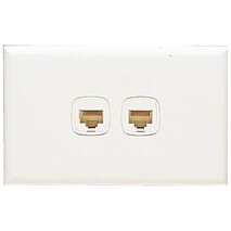 Excel - Phone outlet RJ12 2 gang Cat3 white