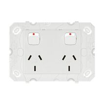 Arteor 770 series - Horizontal double powerpoint 2 gang 10A 240V a.c. white