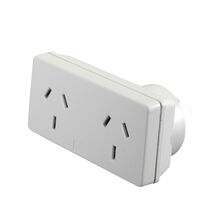 HPM 10A Left Hand Slimline Double Adaptor White