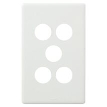 Excel Life Switch Coverplate 5 Gang Gloss White