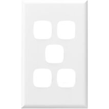 HPM Standard 5 Gang Rectangle Switch Cover Plate White