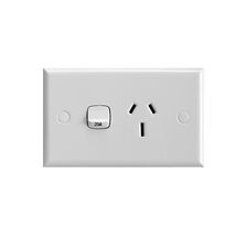 HPM Standard 20A Single Power Point White