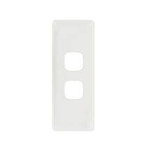 HPM Standard 2 Gang Architrave Cover Plate White