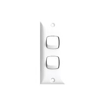 HPM Standard 10A 2 Gang 2 Way Architrave Switch White