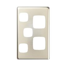 EXCEL - Double vertical powerpoint with extra funtion hole coverplate only - Stainless Steel