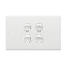 Excel Life 16A Single Pole Double Throw Horizontal Rocker Switch 4 Gang Matt White